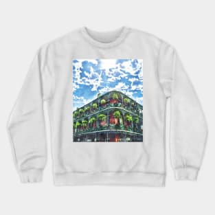 Iconic New Orleans Architecture Watercolor Painting Crewneck Sweatshirt